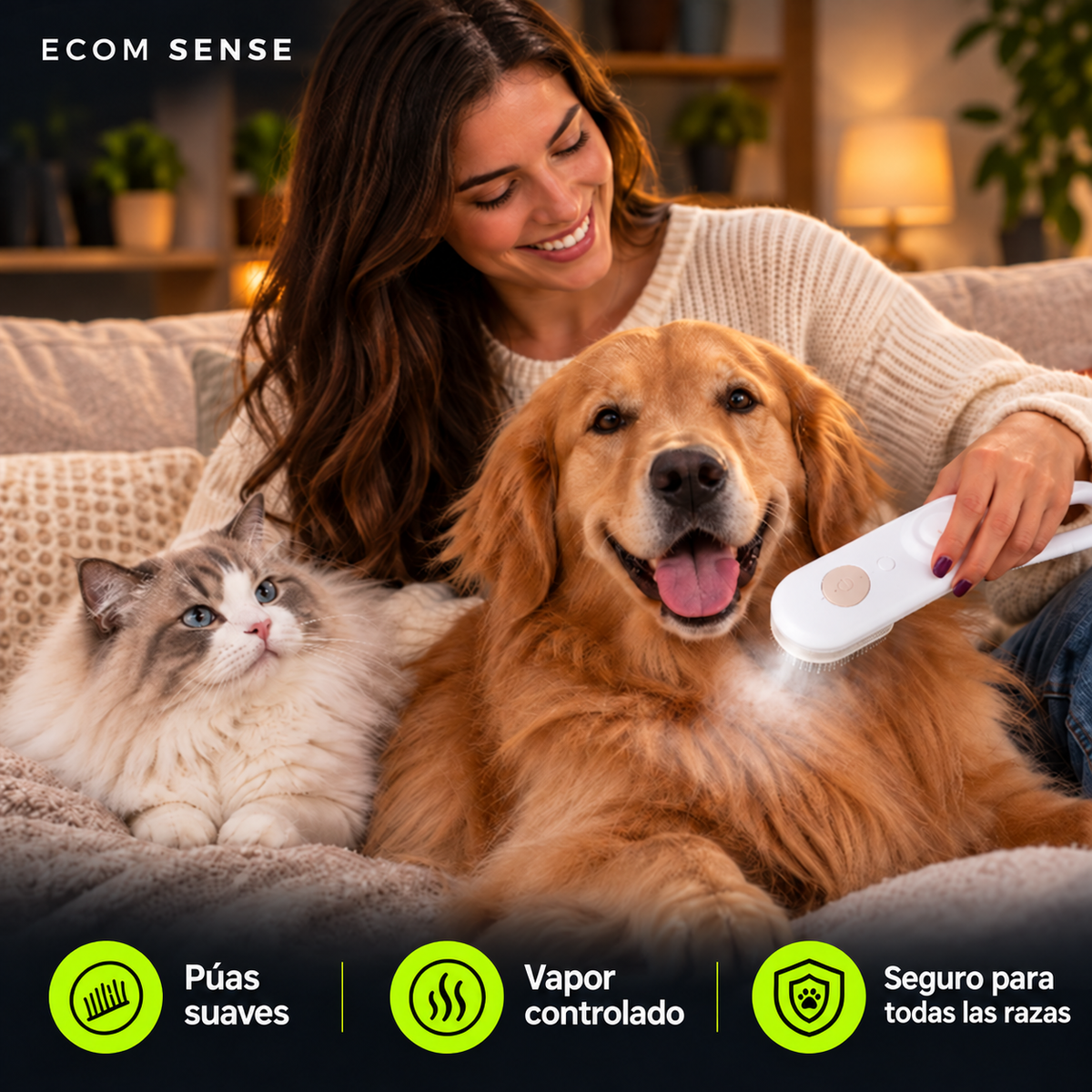 MISTY™ | Cepillo vaporizador para perros y gatos