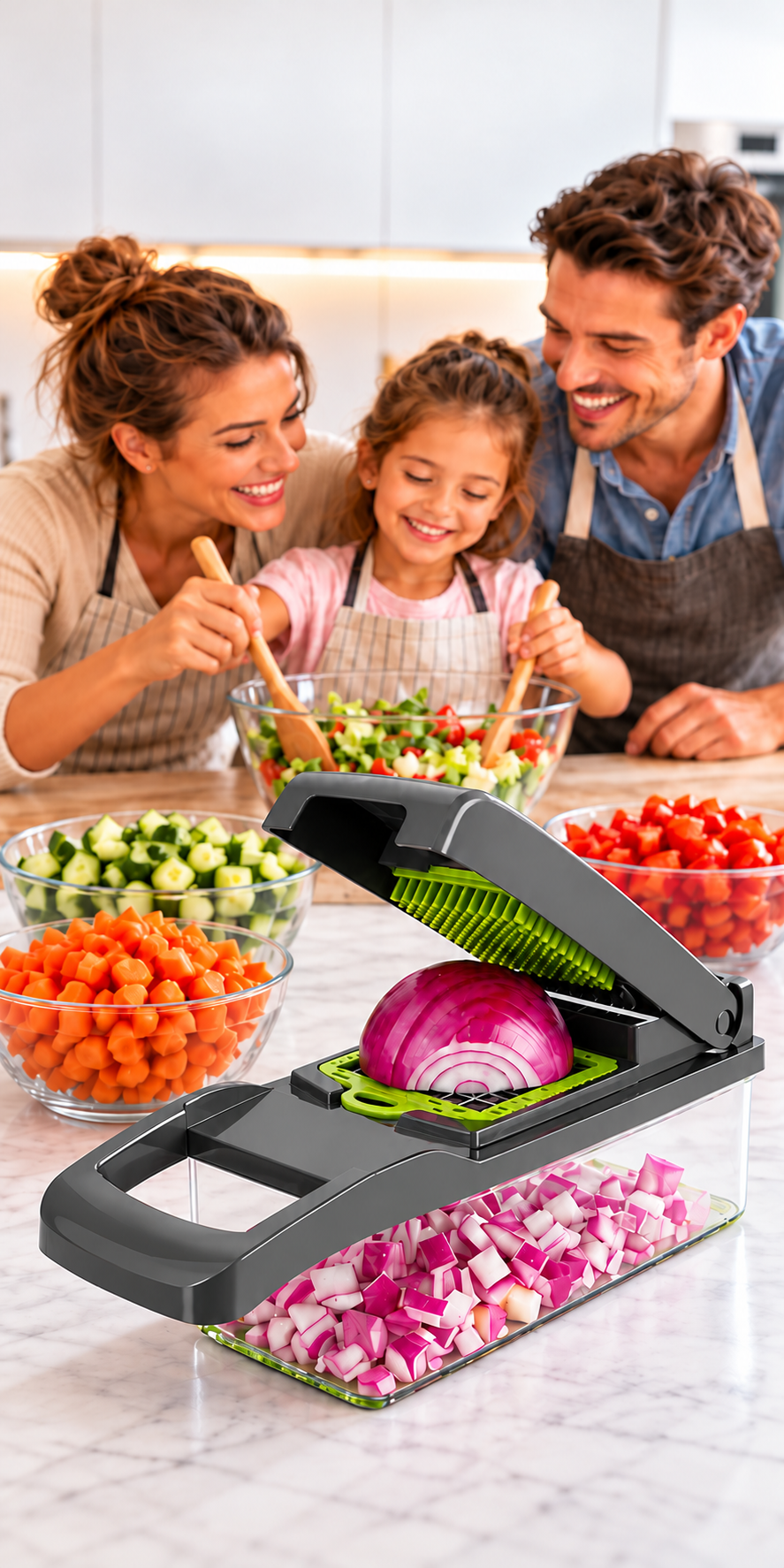 Después: verduras cortadas con CHEFFY