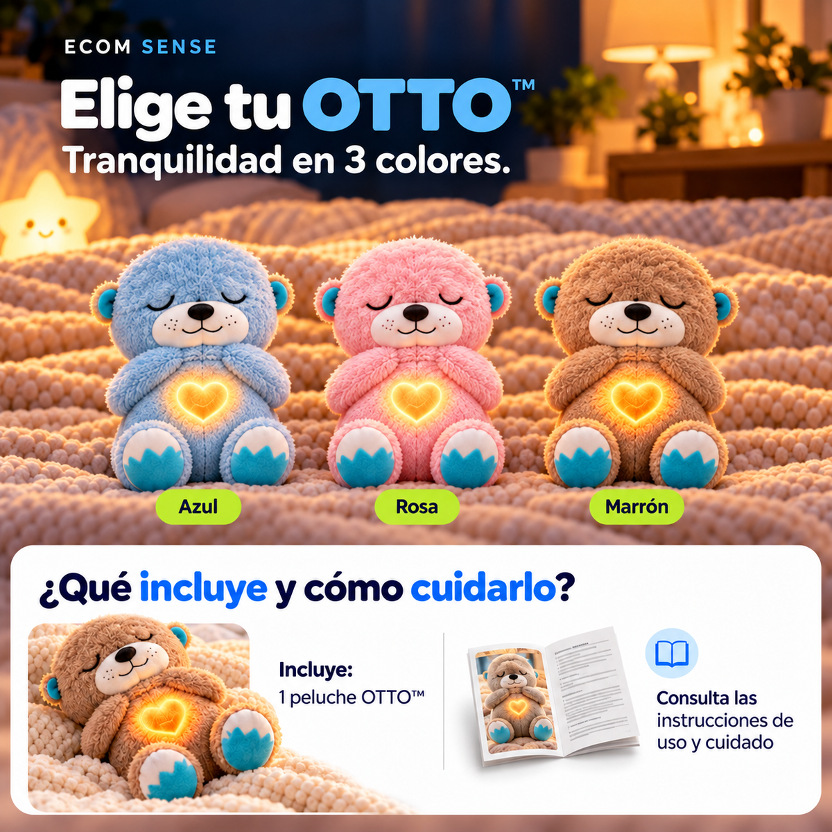 OTTO™ | Peluche relajante para la rutina de sueño del bebé